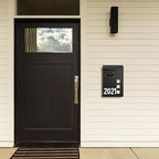 LAND·VOI Wall Mounted Mailbox with 4 Keys, Post Box for Wall and Fence, Viewing Windows, Nameplate, 3.94 x 9.8 x 15.6 Inches, Large Capacity, Includes Mailbox Numbers, Matt Black, AMB31B
