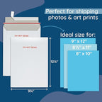 Blue Summit 50 Pack Rigid Mailers 9x12, Cardboard Envelopes, Do Not Bend Envelope, 9.75 x 12 Cardboard Mailer for cards, For Paper Document, Pictures, and Magazine