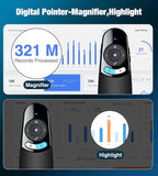 Presentation Clicker for TV LED LCD Screen Digital Presentation Clicker w Magnifier Highlight,2 in 1 Type C Presenter Remote Pointer Wireless with Volume Control for Classroom Teacher Projector Mac