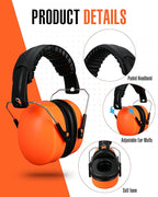 Copkim 12 Pcs Hearing Protection Ear Muffs NRR 28dB Noise Reduction Headphones Shooting Ear Protection Earmuffs (Orange)
