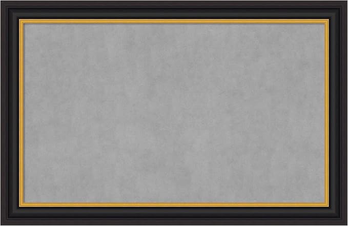 Amanti Art Black Framed Magnetic Board 30x46 Large Vision Board for use with Magnets, 100% Metal Sheet to Display Items as Office Decor or for Home Organization in mudroom, Kitchen or Kids Room