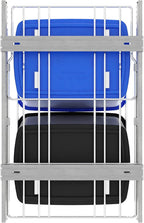 Rev-A-Shelf RV-18KD-2218C-S Double Pullout Trash Cans for Kitchen Cabinets 35 Quart Garbage Recycling Bin on Full Slides, Blue/Black