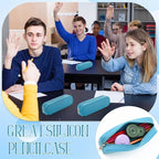 Feifeiya 8 Pcs Silicone Pencil Case Pen Zipper Pouch Bags Aesthetic Back to School Gifts Stationery Travel Toiletry Makeup Coin Organizer Waterproof Valentines Galentines Party Favors (Blue)