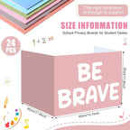 Honoson 24 Pcs Bulk Inspirational Privacy Folders for Students Cardboard Test Privacy Boards Motivational Words Desk Dividers Shield for Classroom School Study Supplies, 6 Styles (Boho)