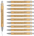 Auto-aAtend Personalized Bamboo Pens with Name Logo Text Custom Bamboo Wooden Pen Retractable Black Ink 1mm Ballpoint Pen for Writting Office Gifts