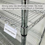 ChanQnTon Plastic Shelf Labels,3.94 * 1.57inch 60pcs Label Holders with 120pcs Snap Lock Hanging Loops and 60pcs Matched Paper Inserts for Wire Basket,Price Tags,Shelf Tags for Wire Shelving