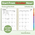 SUNEE 2026 Weekly and Monthly Planner - from January 2026 - December 2026, Daily Agenda Planner with Monthly Tab, Flexible Cover, Note Pages, Pockets, Bookmark, Spiral Binding, Sage Green, 6.4" x 8.3"