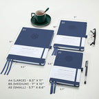 Smart Planner Pro – Undated Daily Planner – Small A5 – Achieve Goals & Increase Productivity – Weekly, Monthly, Work Sections, Organizer Diary with Back Pocket, 3 Satin Bookmarks & Pen Holder