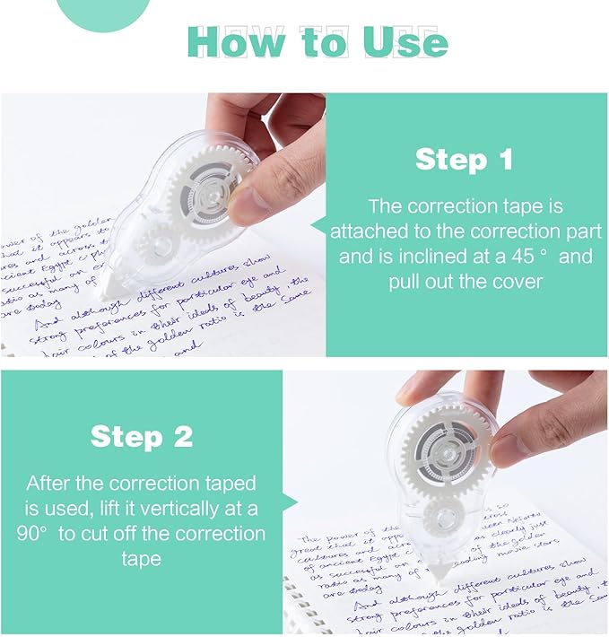 M&G White Correction Tape, Easy to use applicator for Instant Corrections, 39.37 Ft/Pack,for Office (6 Pack, 12M/472"x 0.2")