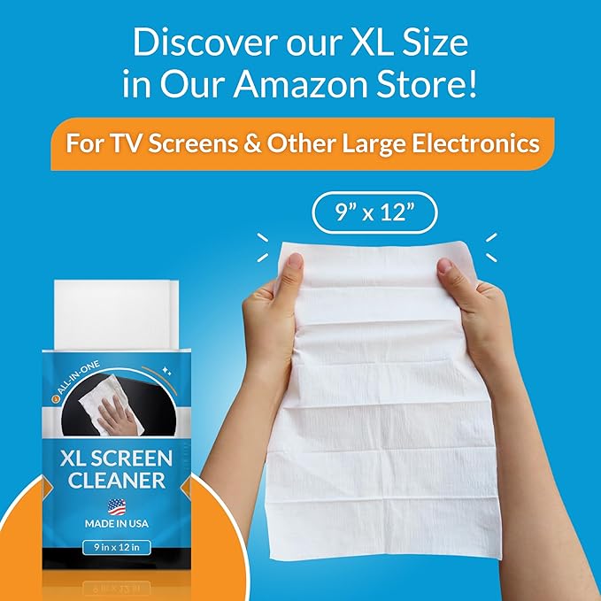 Screen Cleaner Wipes by iCloth – Individually Wrapped – Travel Size – Streak-Free (24 Large Wipes)