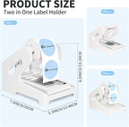 Guermok Thermal Shipping Label Holder for Rolls & Fan-Fold, Fragile Stickers for Shipping, Label Stand Desktop Printer Holder-Home Office Accessory- Sticker Dispenser for Holographic Vinyl
