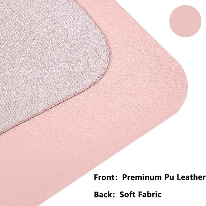 PU Leather Desk Pad Protector Gaming Mouse Pad Non Slip Desk Mat for Keyboard and Mouse Waterproof Desk Writing Pad for Office and Home Desk Accessories(Pink, 23.6 * 11.8)
