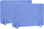 PATIKIL Desk Divider, 2 Set 24 x 16 Inch Acoustic Freestanding Desk Divider Desk Privacy Panel with 4 Pcs Support Feet for Library Office Workstation, Blue