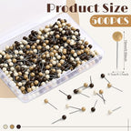 WILLBOND 500 Pack Map Push Pins Map Tacks Small Round Head Push Pins Thumb Tacks for Travel Picture Photo Bulletin Board Wall DIY Craft School Office Home(Beige, Khaki, Brown,1/6 Inch)