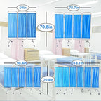 Portable Medical Privacy Screen, Medical Privacy Screen on Wheels, Rolling Medical Room Divider for Hospitals Clinics Bedrooms Beauty Salon (Blue, 6 Panel)