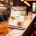 YHOLSDAS 180° Adjustable Acrylic Sign Holder 8.5"x11", Magnetic Table Paper Display Stands with Solid Bases For Office, Double-Sided Clear Code Sign Menu Holder For Store