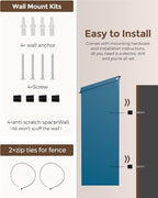 LAND·VOI Locking Wall-Mount Mailbox for Outside, with 4 Keys, Galvanized Steel Rustproof Metal Postbox, 4" Dx13.8 Wx11.2 H, Includes 3 Sets of Mailbox Numbers, Nameplate, Blue