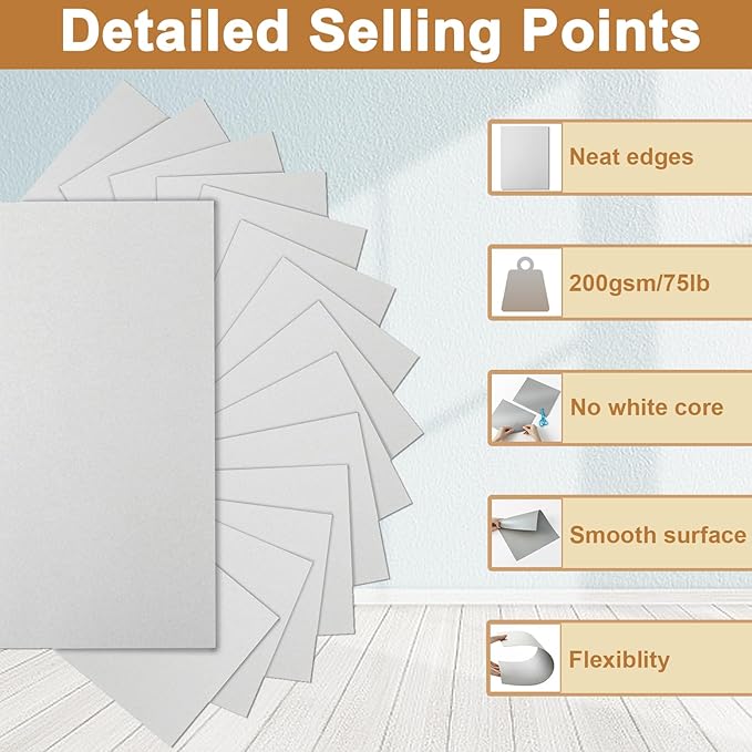 Silunkia 300 Sheets Grey Cardstock 8.5 x 11 Certificates Paper, 75lb Premium Gray Card Stock Printer Paper for DIY Cards Making, Greeting Cards, Party Invitations, Business Cards, Anniversary