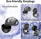 Ear Plugs for Sleeping Noise Cancelling, Ultra-Soft Silicone Ear Plugs for Sleep, 45dB Reusable Noise Cancelling Ear Plug Hearing Protection for Study/Work/Concert, EarPlugs with Case & 8 Eartips