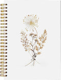 BitKan Vintage Boho Fall Floral Spiral Notebook, Cottagecore Wildflower Journal, Pretty Journals for Women, Rustic Autumn Botanical Flower Notebook 5.5x8.3 Inch-366