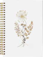 BitKan Vintage Boho Fall Floral Spiral Notebook, Cottagecore Wildflower Journal, Pretty Journals for Women, Rustic Autumn Botanical Flower Notebook 5.5x8.3 Inch-366
