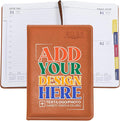 Custom Personalized 2026 A5 Planner - Customizable with Logo/Photo/Text | Soft PU Leather Cover, Monthly/Daily/Academic Weekly Pages & Calendar for School, Orange