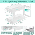 Beleeb Under Sink Organizer, 2 Pack 2 Tier Metal Slide Out Pull Out Cabinet Organizer Shelf, Height Adjustable Organization and Storage Series, Bathroom/Desktop/Cabinet/Kitchen organization, White