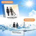 Faittoo Restroom Sign, Bathroom Signs, 2 Pack 6 x 6 Inches Acrylic Sign, for Office or Business Bathroom and Toilet Door or Wall Decor, Indoor Outdoor Use (Men and women with Handicap)