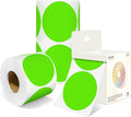 3 Inch Round Colored Dot Stickers, 2000 PCS, 4 Rolls in Dispenser Box - Light Green Circle Color Coding Labels Dot Labels for Office, Home, Inventory Organizing