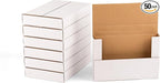 YUSHYIJIE 50 Pack 9x6x1.3 inch Small Shipping Boxes, Multi-Depth Flat Cardboard Boxes with Fragile Stickers for DVD Shipping, Packing, Moving, Storage, White