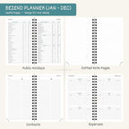 BEZEND Pocket Calendar 2026 Weekly and Monthly (3.5" x 6" Spiral) Small Daily Planner for Purse (Jan-Dec) with Notes & Expenses, Inner Pocket, Pen Holder, Vegan Leather Softcover - Turquoise