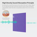 Amantech 12 Pack Acoustic Panels Self Adhesive Sound Proof Foam, High Density Sound Acoustic Panel, 12X12X0.4 Inch Square Panels in Home, Office, Reccording Room, Studio,and more(Violet)
