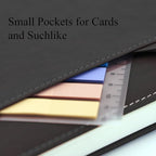 SLFreMint Premium Hardcover A5 Notebook with Pen and Pen Holder, Card Pockets, 240 Pages, College Ruled, 80GSM, Leather Note Book for Work, Study, and Diary, Suitable Journal for Both Men and Women