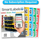 Smart Labels QR Code Stickers Pack of 48 (Original) Made in USA - QR Code Labels for Storage & Inventory Tracking, Storage Unit Organization, App Stickers for Inventory Organization & Moving Supplies