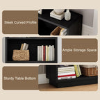 ChooChoo 3-Tier Bookcase, Wooden Bookshelf, Farmhouse Bookshelf with Open Storage, Tall Bookcase for Bedroom and Home Office, Black
