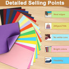 Silunkia 100 Sheets Colors Cardstock Craft Paper, 20 Assorted Colors 75lb Art Projects Card Stock A4 Colored Paper for DIY Cards, Birthday Decorations, School, Party