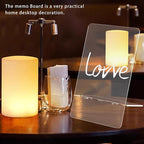 Generic 3pcs Acrylic Writing Memo Boards with Stand 9X15Cm Dry Erase Desktop Message Boards for Office and Student Use