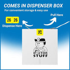 2026 Year Labels, Doctor Stuff 2026 Chart Stickers, Fluorescent Yellow Color Coded, USA Made Year Stickers for End Tab File Folders, 500 Labels/Roll in a Dispenser Box, 3/4" x 1-1/2"