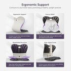 CabeVibe CabSupport Ergonomic Lumbar Support Seat Cushion M1 Plus - Posture Correction Spineseat for Office Chair, Car, Home with Breathable Memory Foam