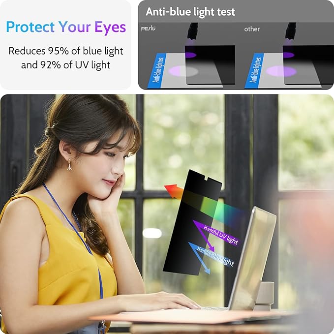 Peslv Magnetic Privacy Screen for Macbook Air 13.6/13 Inch (2022-2025, M2, M3, M4), Removable Matte Anti Glare Blue Light Protector Private Security Filter for 13.6inch Mac Laptop Computer