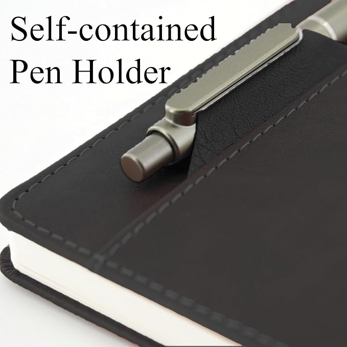 SLFreMint Premium Hardcover A5 Notebook with Pen and Pen Holder, Card Pockets, 240 Pages, College Ruled, 80GSM, Leather Note Book for Work, Study, and Diary, Suitable Journal for Both Men and Women