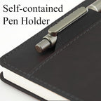 SLFreMint Premium Hardcover A5 Notebook with Pen and Pen Holder, Card Pockets, 240 Pages, College Ruled, 80GSM, Leather Note Book for Work, Study, and Diary, Suitable Journal for Both Men and Women