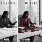 RitPin Desk Set，11-Piece Leather Desk Organizer Set, Executive Office Accessories with Desk Pad & Blotter, 2-Tier Tray, Pen Holder & More, Professional Office Desk Decor & Gift Set (Burgundy)