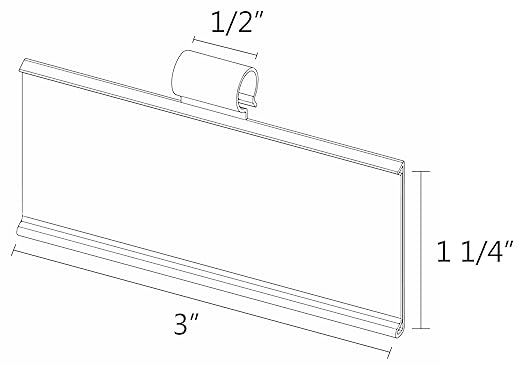 Plastic Label Holders 3" - Ultra Clear Easy Clip Design - Pack of 100