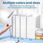 SUNEE White Binders 1 Inch 36 Pack Bulk, Clear View 3 Ring Binders PVC-Free (Fit 8.5x11 Inches) for School or Office Supplies