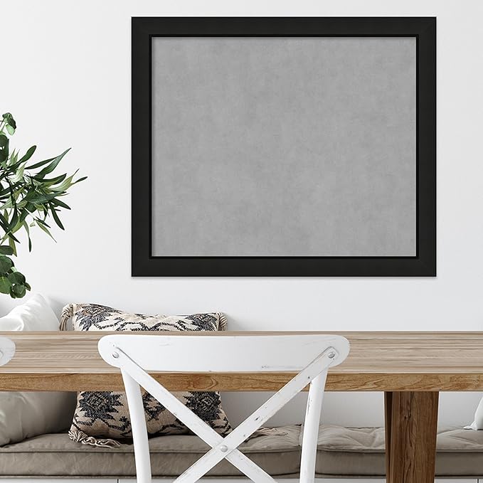 Amanti Art Black Framed Magnetic Board 23x27 Medium Vision Board for use with Magnets, 100% Metal Sheet to Display Items as Office Decor or for Home Organization in mudroom, Kitchen or Kids Room