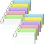 Ciphyfee Index Cards 3x5 Inch With Ring, 600 Count, Ruled White Colored Index Card, 180GSM Flash Cards College Ruled for Students, Teachers, Study Note Card for Office, Home, School, Office
