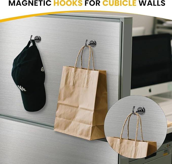 DIYMAG Garage Storage Hooks 10 Pack, 50lbs 2026 Cruise Cabin Ship Essentials Magnetic Hook Heavy Duty Strong Wall Mount Magnets Fridge for Classroom Wall Mount Kitchen Grills Black