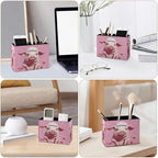 Famame Pig Pink with Hat Pencil Holder for Desk, Leather Desktop Container Pen Cup Storage Study Table Pen Organizer Makeup Brush Holder for Classroom Office Home