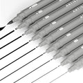 ARTISTRO Set of 9 Fineliner Pens - Black Micro Pens with Ultra Fine Tips for Drawing, Sketching, Writing, Journaling and Technical Illustration - Waterproof Archival Ink